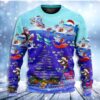 Santa Shark Sits On Rockets And Brings To Ocean Christmas Ugly Sweater - Narides