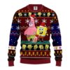 Santa Spongebob And Patrick Star Christmas Ugly Sweater - Narides