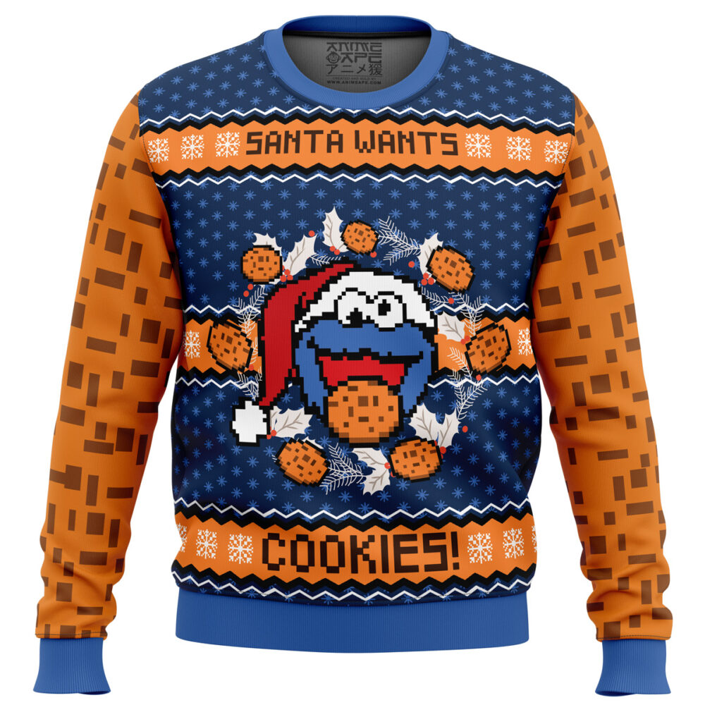 Santa wants cookies! Ugly Christmas Sweater - Holiday Jumper Sweatshirt - Narides