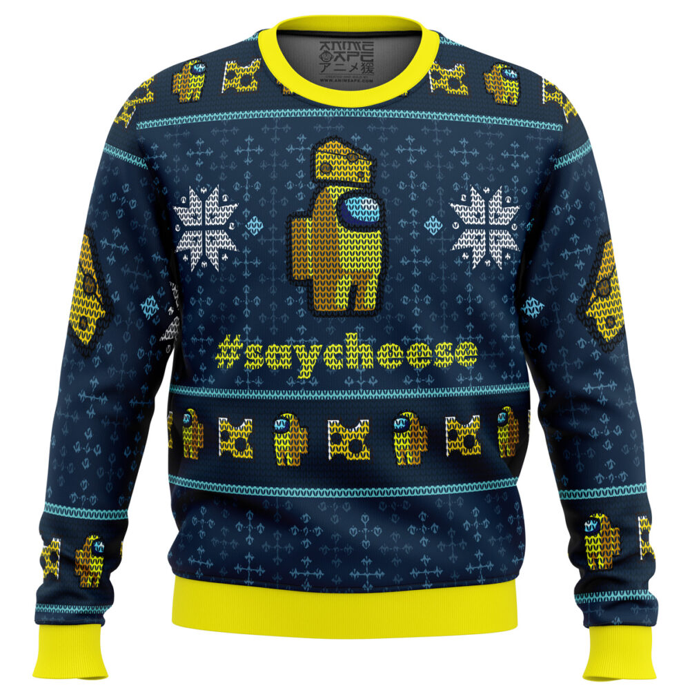 Say Cheese Among Us Ugly Christmas Sweater - Holiday Jumper Sweatshirt - Narides