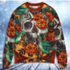 Skull Floral Skull Hummingbird Christmas Ugly Sweater - Narides