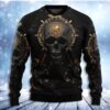 Skull Golden Skull True King Stay True Till Death Christmas Ugly Sweater - Narides