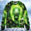 Skull Green Fear No Man Christmas Ugly Sweater - Narides