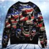 Skull Love America Forever Christmas Limited Ugly Sweater - Narides