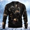 Skull Only In Their Death Can A King Live Forever Christmas Ugly Sweater - Narides