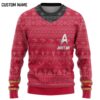 Star Trek The Original Series 1966 1969 Red Christmas Custom Name Party Ideas Christmas Jumper Limited Ugly Sweater - Narides