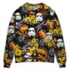 Star Wars Darth Vader Stormtrooper Helmet Autumn Wild Sunflowers Awesome Ugly Sweater - Narides