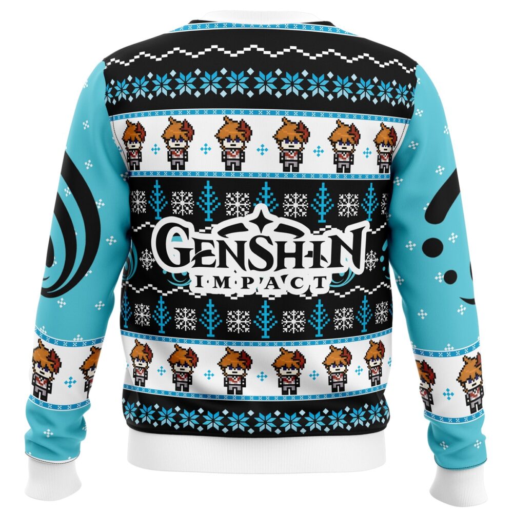 Tartaglia Childe Genshin Impact Ugly Christmas Sweater - Holiday Jumper Sweatshirt - Narides