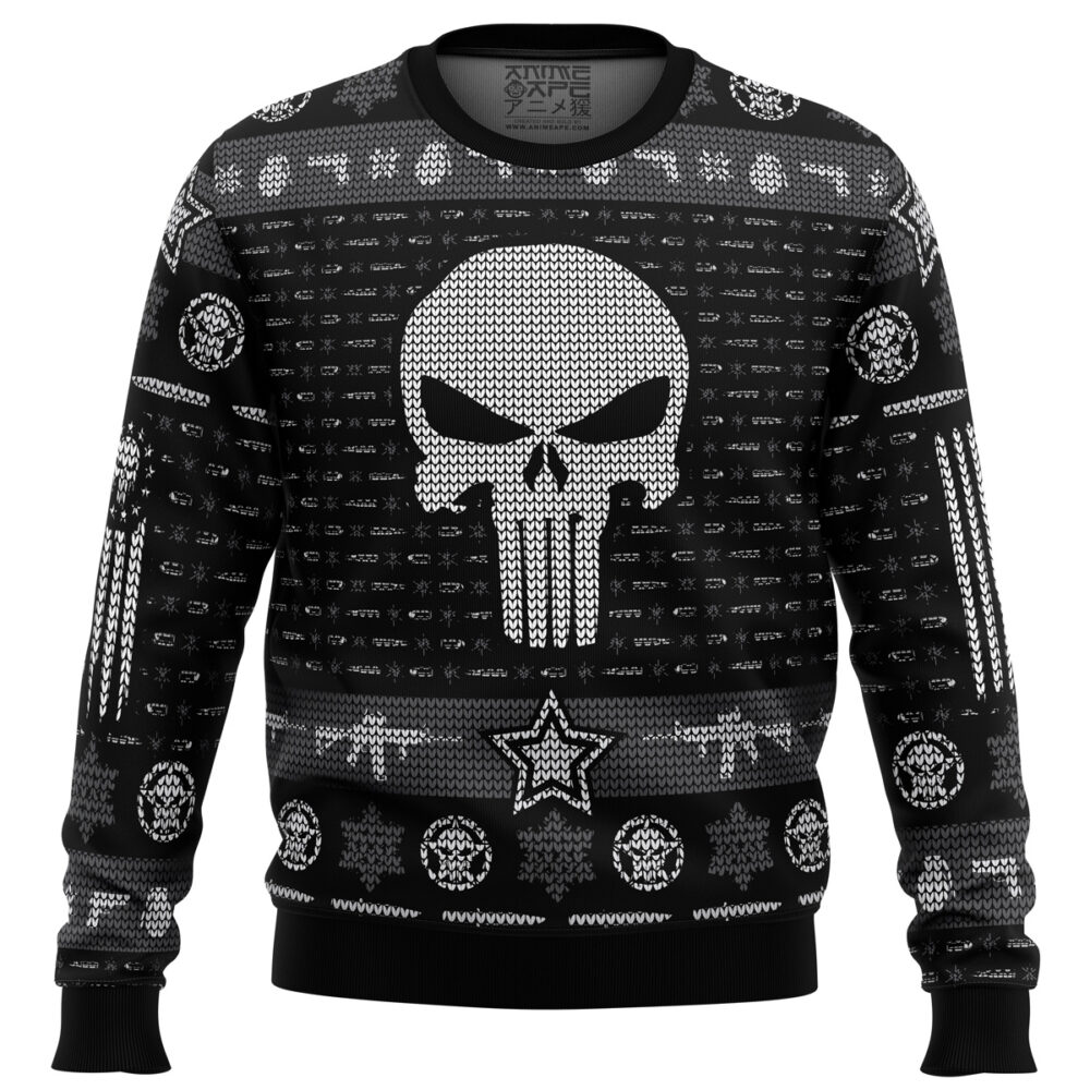 The Punisher Ugly Christmas Sweater - Holiday Jumper Sweatshirt - Narides