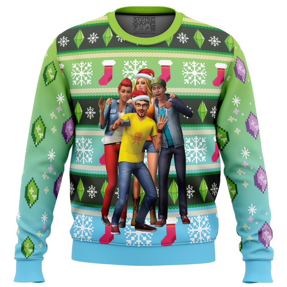 The Sims Ugly Christmas Sweater - Holiday Jumper Sweatshirt - Narides