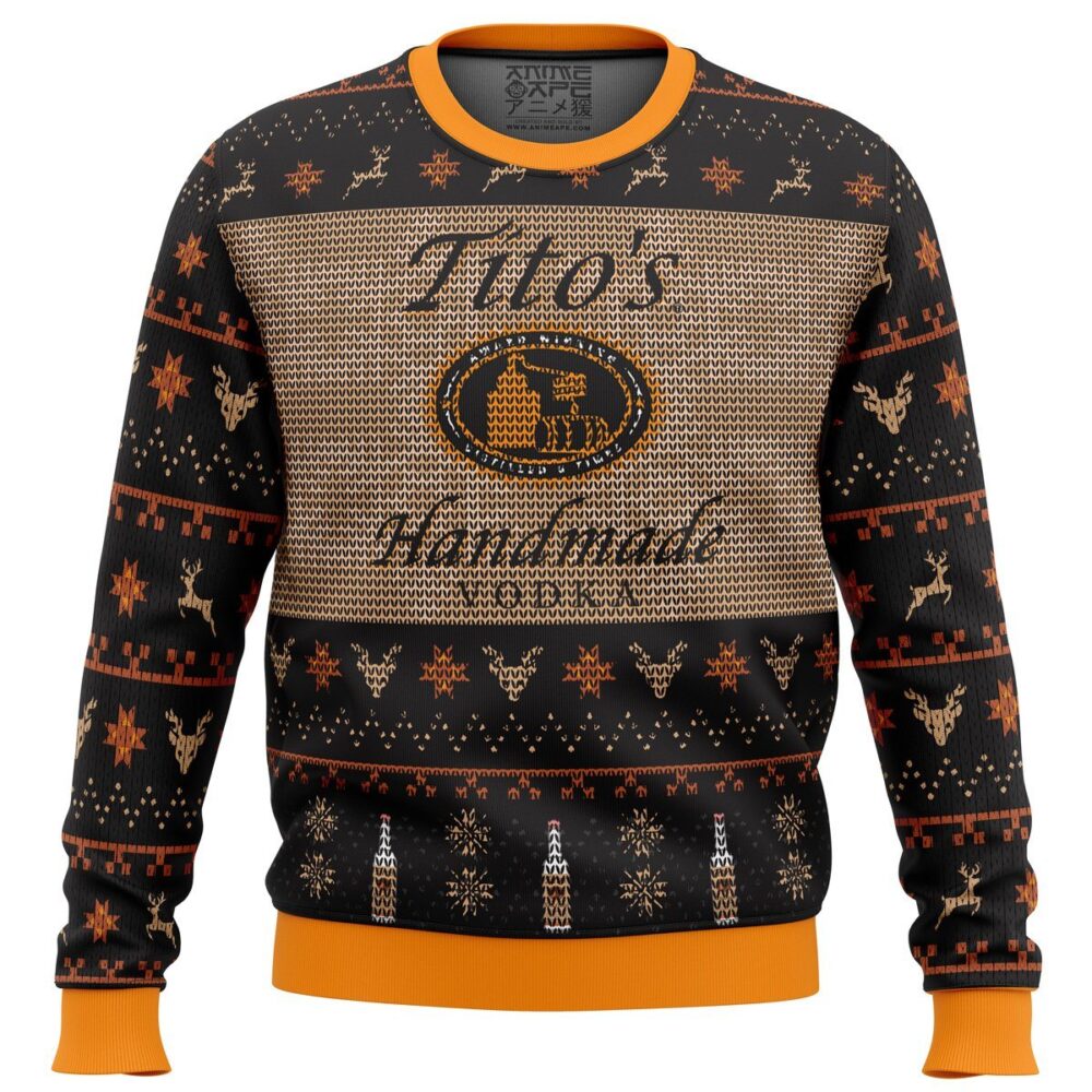 Tito's Vodka Ugly Christmas Sweater - Holiday Jumper Sweatshirt - Narides