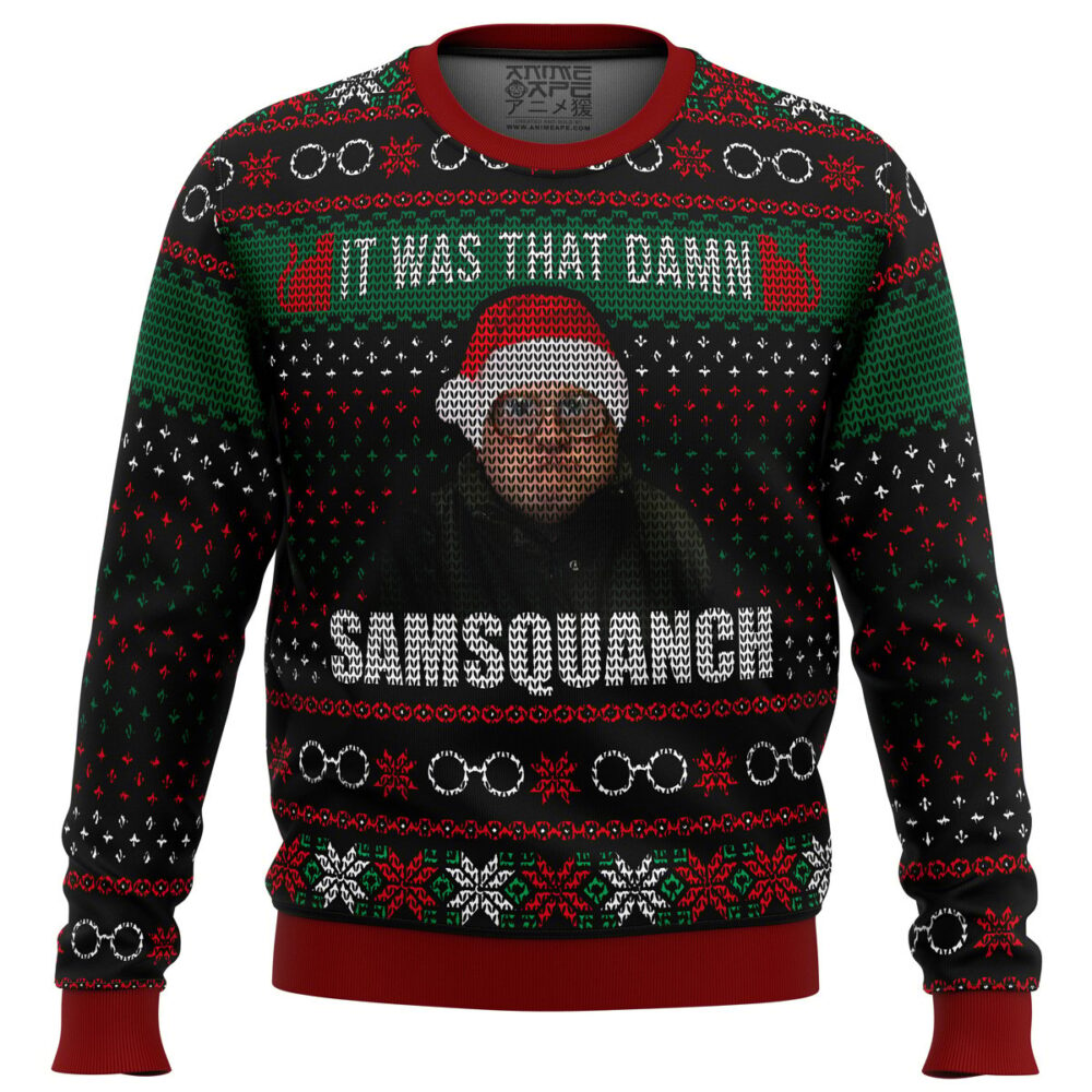 Trailer Park Boys Samsquanch Ugly Christmas Sweater - Funny Holiday Jumper Sweatshirt - Narides