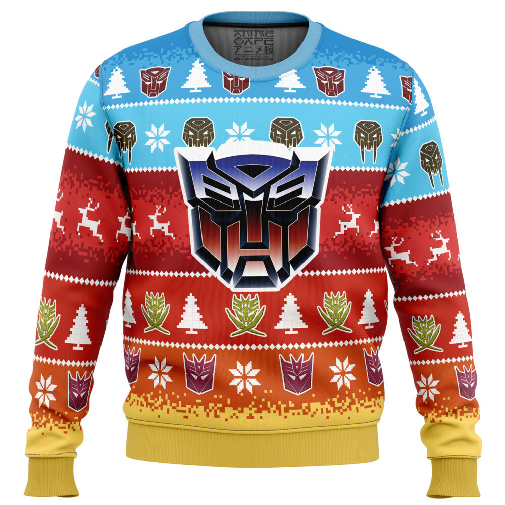 Transformers Ugly Christmas Sweater - Holiday Jumper Sweatshirt - Narides