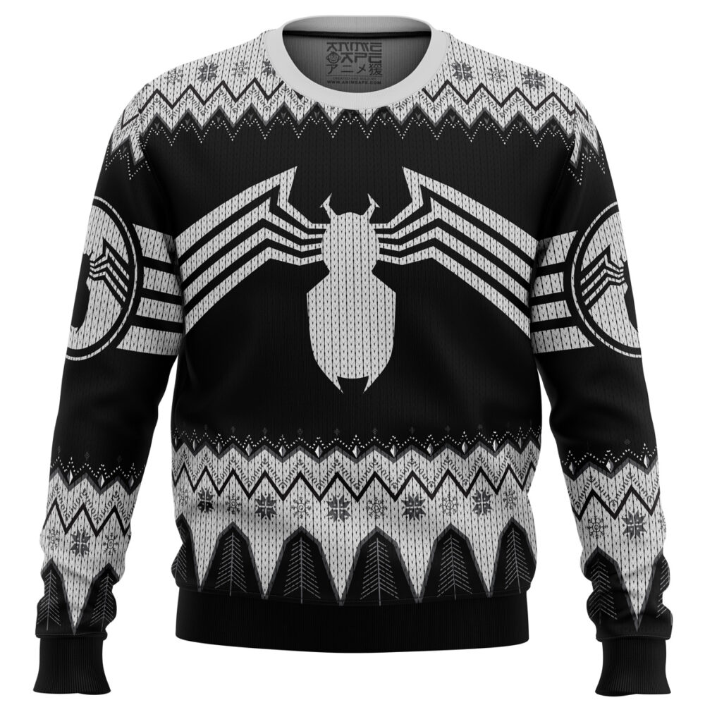 Venom Marvel Venom Symbol Ugly Christmas Sweater - Holiday Jumper Sweatshirt - Narides