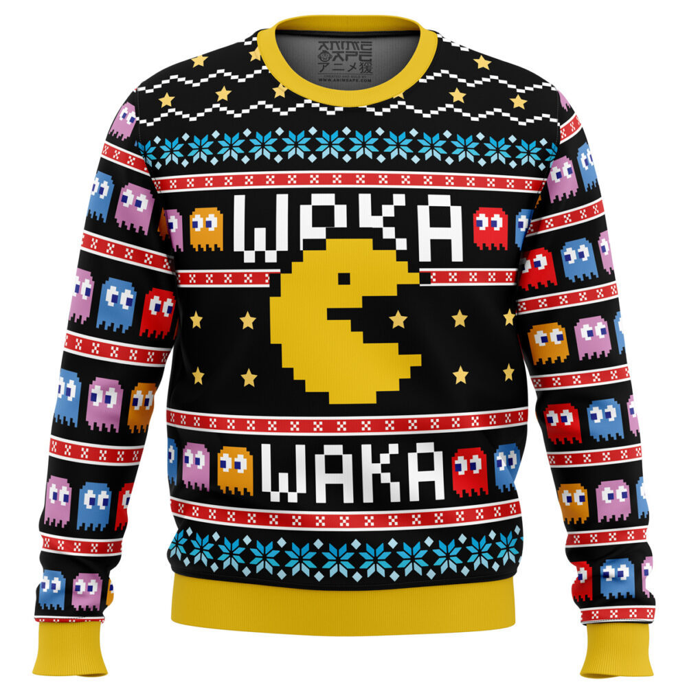 Waka Waka Pac Man Ugly Christmas Sweater - Holiday Jumper Sweatshirt - Narides