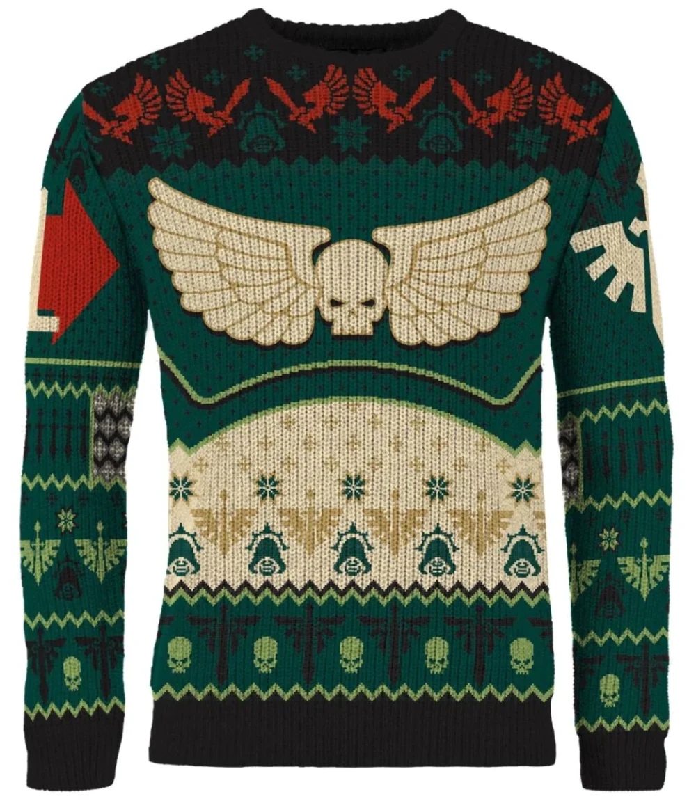 Warhammer 40k Grim Tidings Dark Angels Christmas Sweater | Holiday Jumper – Narides