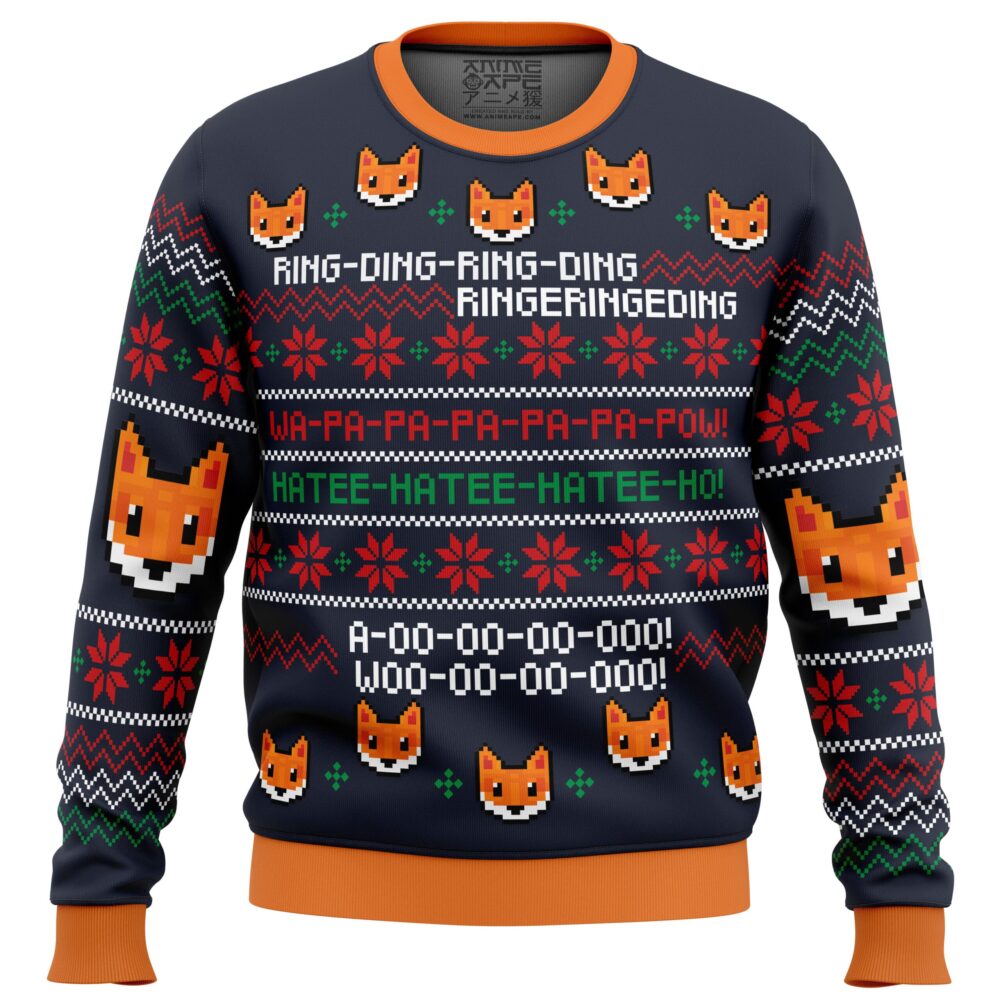 What does the Fox say? Christmas Sweater - Holiday Jumper Sweatshirt - Narides