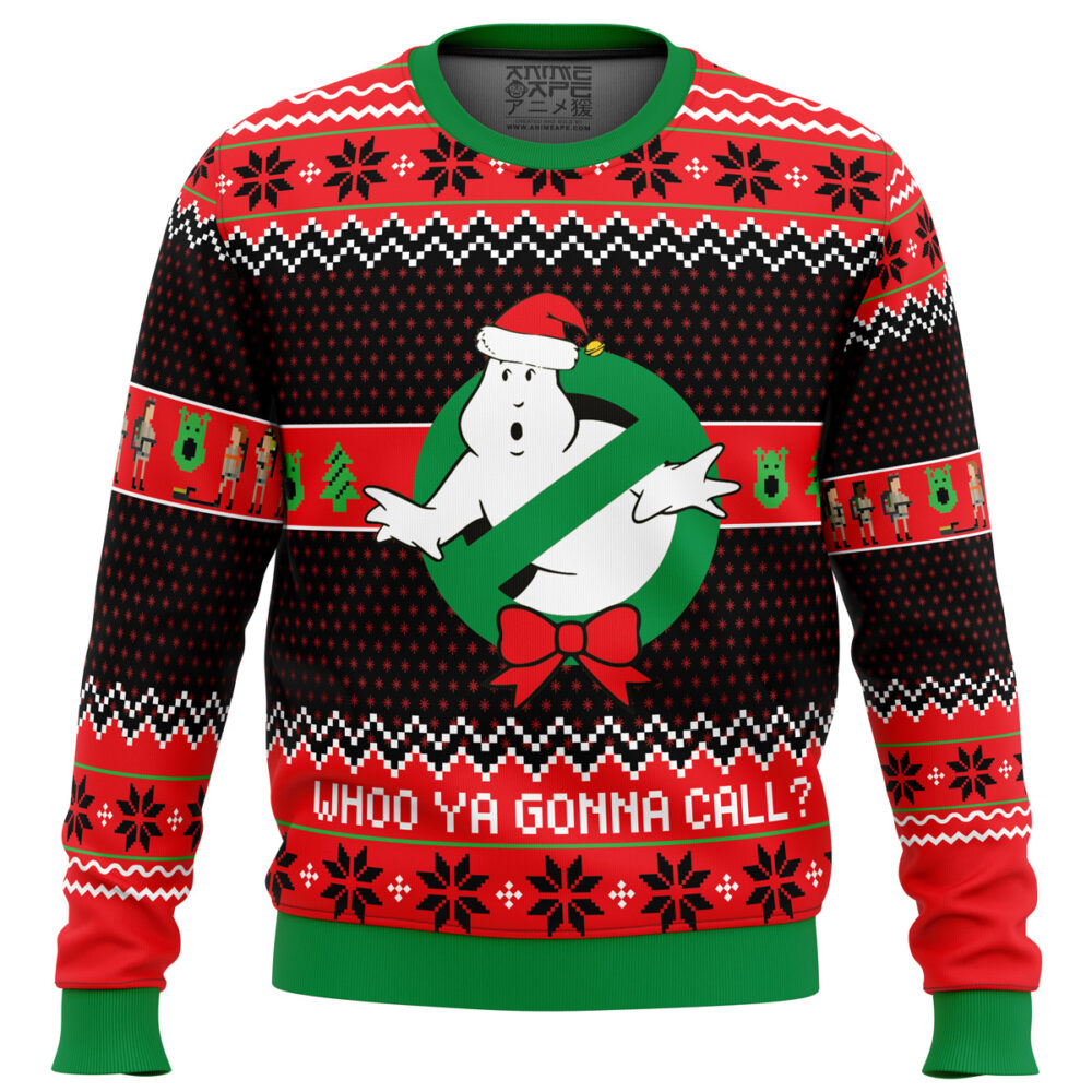 Who you gonna call? Ghostbusters Christmas Sweater - Holiday Jumper Sweatshirt - Narides