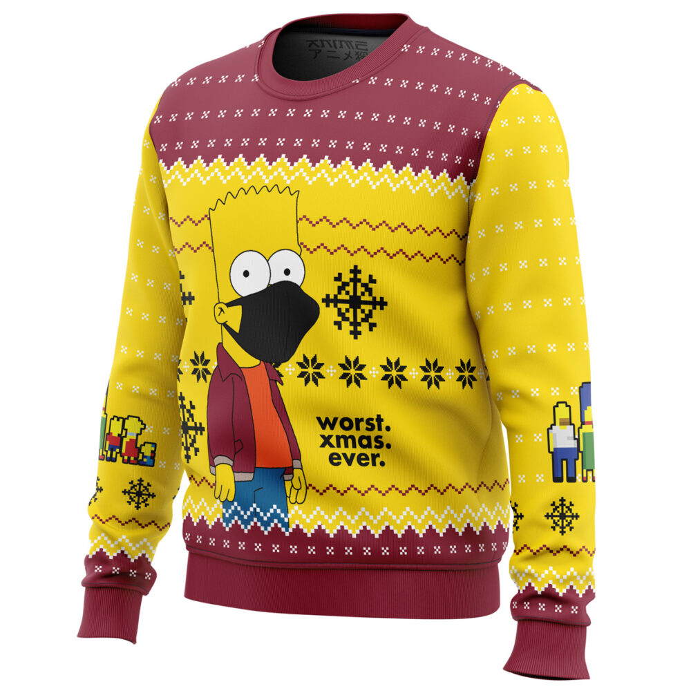 Worst Xmas Ever The Simpsons Ugly Christmas Sweater - Holiday Jumper Sweatshirt - Narides