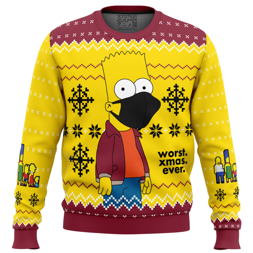 Worst Xmas Ever The Simpsons Ugly Christmas Sweater - Holiday Jumper Sweatshirt - Narides