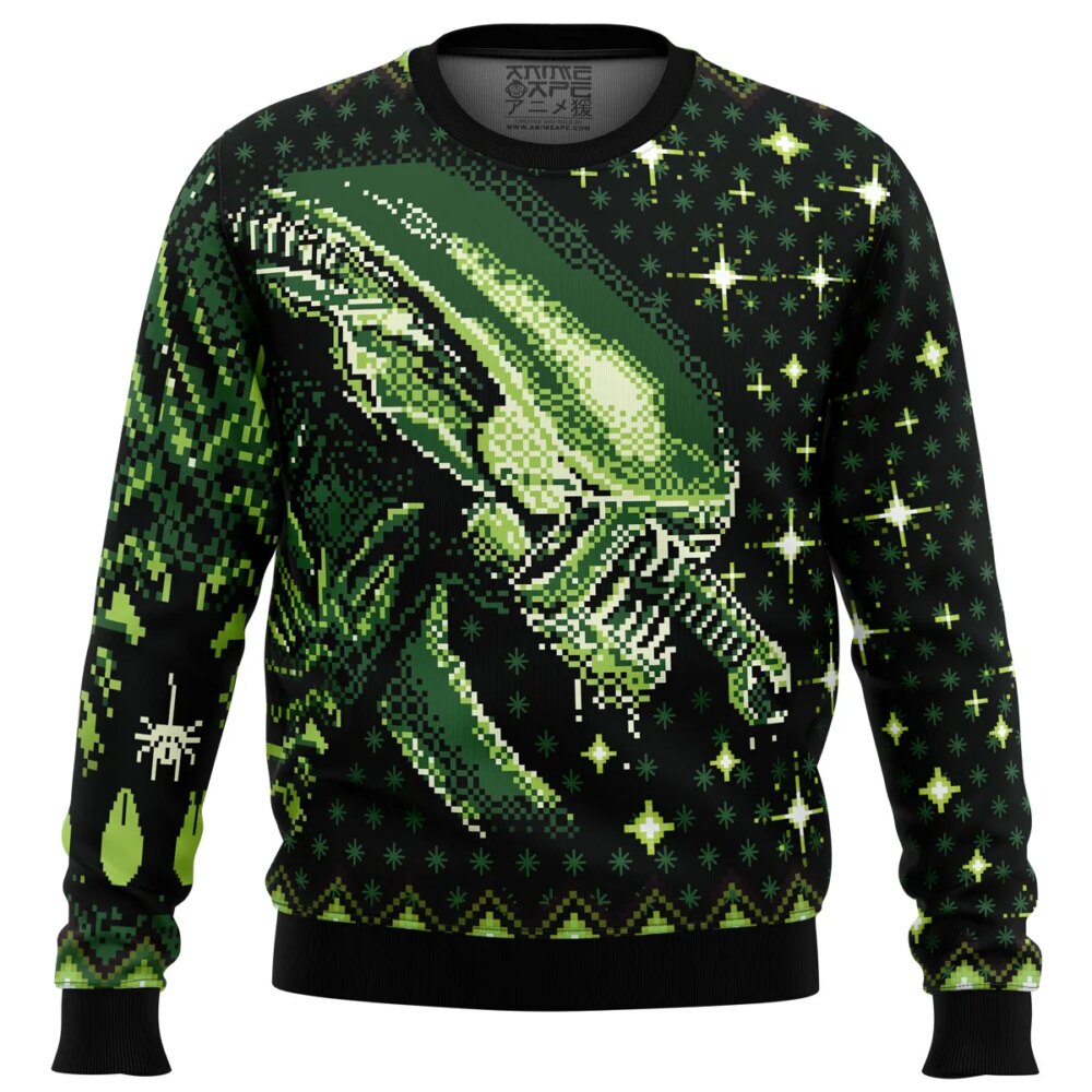 Xenomorph Alien Ugly Christmas Sweater - Holiday Jumper Sweatshirt - Narides