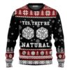 Yes They Are Natural Dd Dungeons Dragons Knitted Christmas Ugly Sweater - Narides