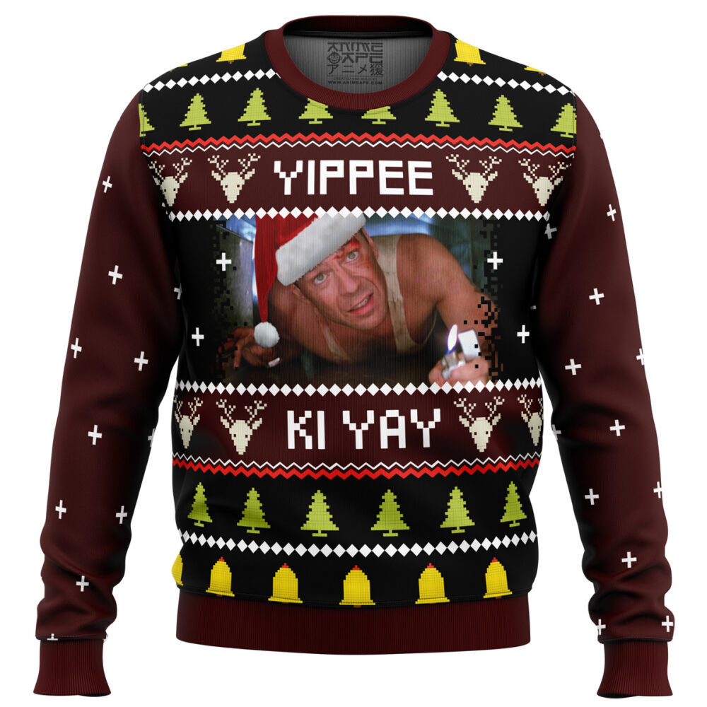 Yippee Ki Yay Ugly Dia Hard Christmas Sweater - Holiday Jumper Sweatshirt - Narides