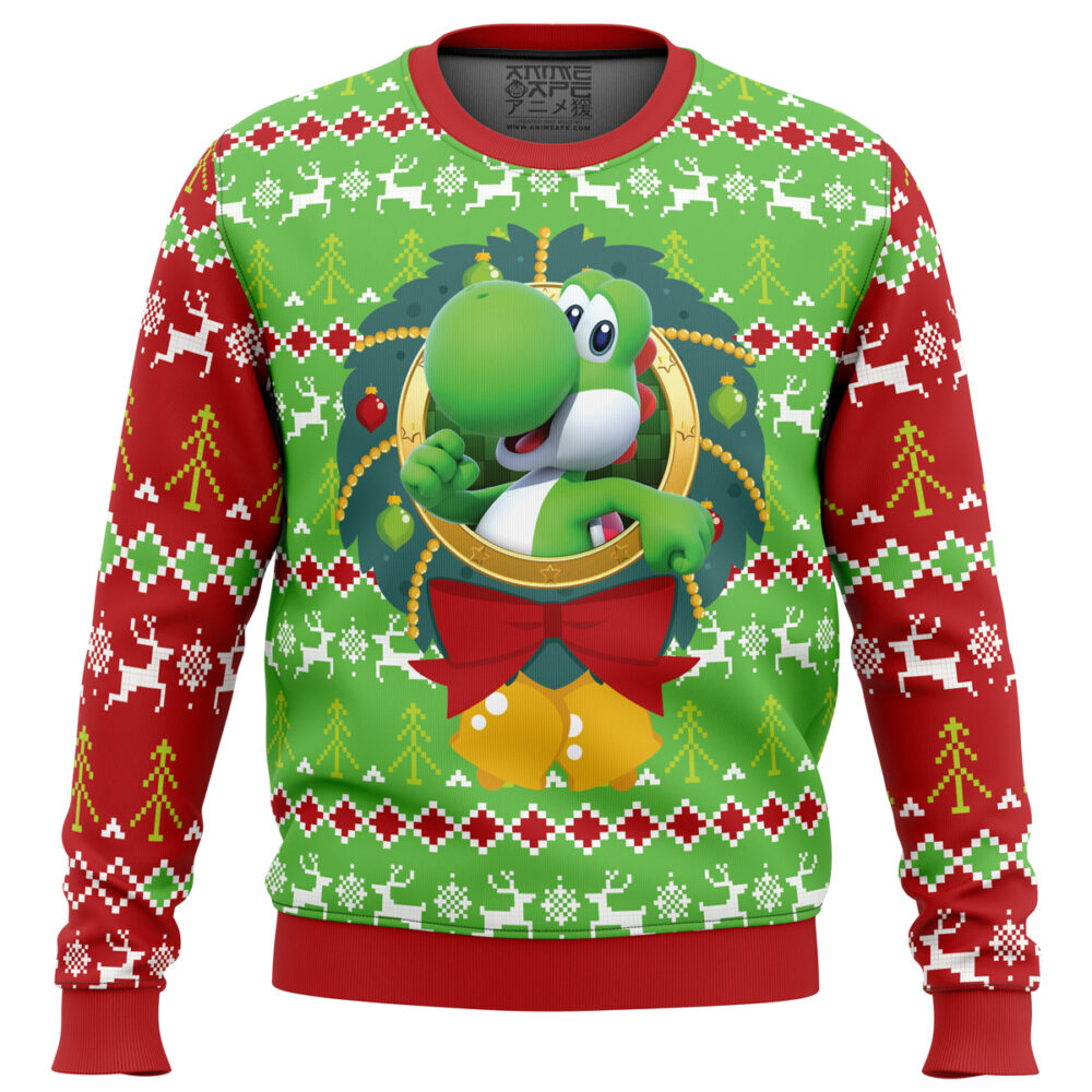 Yoshi Mario Bros Ugly Christmas Sweater - Holiday Jumper Sweatshirt - Narides