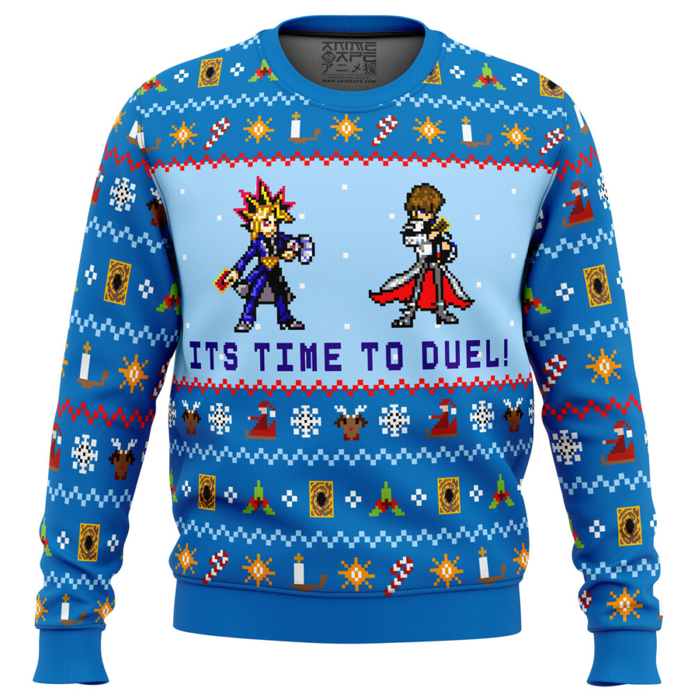 Yugioh Its Time To Duel Ugly Christmas Sweater - Holiday Jumper Sweatshirt - Narides