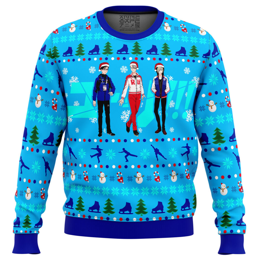 Yuri on Ice The Top 3 Ice Skaters Ugly Christmas Sweater - Holiday Jumper Sweatshirt - Narides